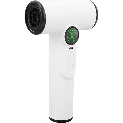 Sèche-cheveux sans fil - Sèche-cheveux portable - Sèche-cheveux ionique - 1 pièce - Rechargeable par USB-C - Batterie 15 000 mAh - 3 vitesses - 3 températures - 30-50 °C - Idéal pour la maison, les vo (1/5)