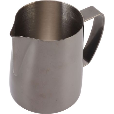 Pitcher à lait inoxydable 304 pour mousse à café, 600 ml, bec pointu noir, idéal pour latte art (1/5)