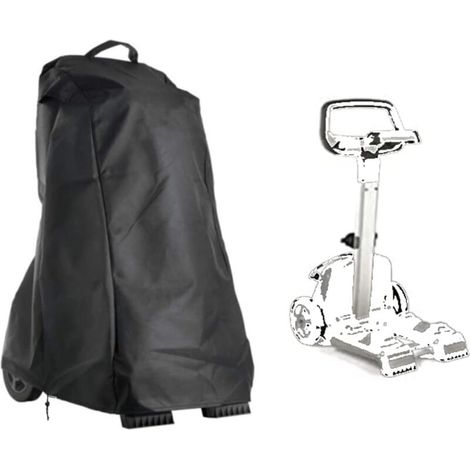 Cubierta para robot de piscina, cubierta para robot limpiafondos de jardín con asa y cordón, impermeable, 420D Oxford negro, 56 x 66 x 107 cm (1/4)