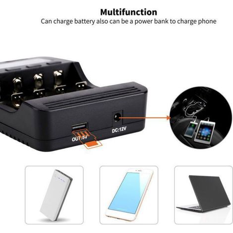 Liitokala Lii500 Chargeur de batterie intelligent avec 4 emplacements de batterie, écran LCD pour batterie rechargeable NiMh N (1/5)