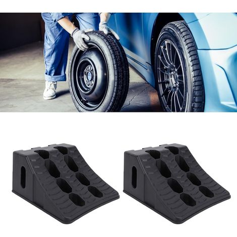 Cales de Roue 2 pièces, cale de Roue Robuste pour Voiture, cale de Roue pour remorque de Voyage RV Camion, Noir (1/5)
