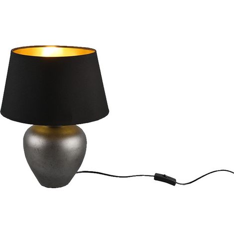 Lampe de table ABBY céramique nickel/noir E27 39cm RL (1/3)