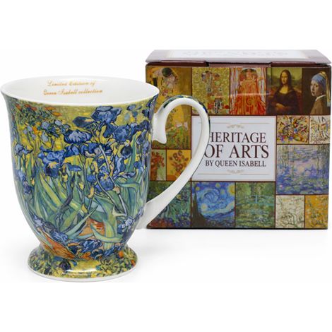 Taza de porcelana de 300 ml con lirios de Vincent van Gogh, un lujo ideal para regalar. (1/5)