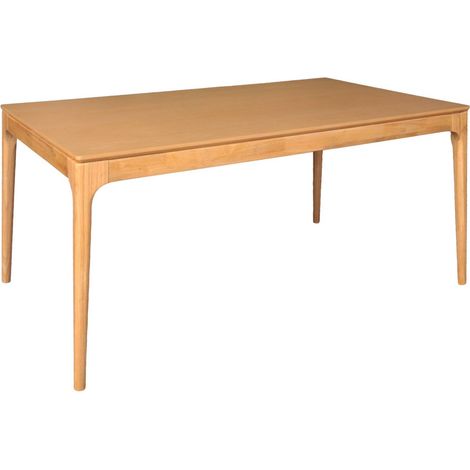 Elena 6-seater natural rectangular dining table in hevea wood and ash veneer