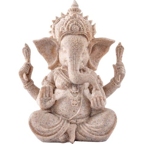 Ganesh Buddha Elefantenstatue, handgefertigte Sandsteinskulptur, traditionelle Figur, Heimdekoration (1/5)