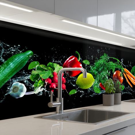 SCHIENALI CUCINA Vegetale - Splash - Nero 250x80 cm (1/5)