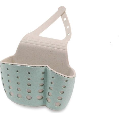 Porte-éponge suspendu pour robinet d'évier de cuisine, organisateur pour éponge, brosse, savon et autres accessoires.