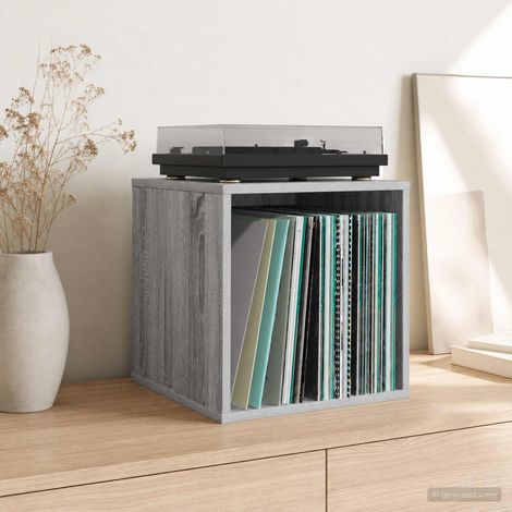 vidaXL Boîte d'albums vinyles 2 pc Sonoma gris 37 x 36,5 x 38 cm (1/5)