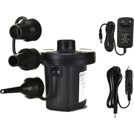 Électrique Pompe à air de Remplissage Rapide Kayak Pompe avec 3 Buses pour Bateaux Air Matelas Piscine Anneau Airbeds Gonflable 595 (1/4)