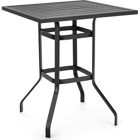 81cm Patio Bar Height Table Outdoor Steel Square Bar Height Bistro Table Garden (1/5)