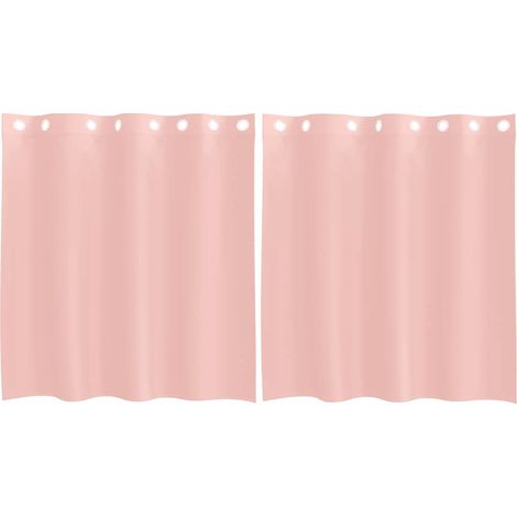 Maison Exclusive - Voile Vorhänge mit Ösen 2 Stk. Rosa 140x140 cm