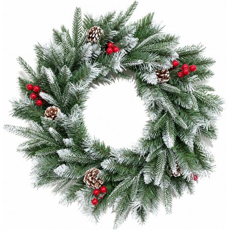 Enowelir Couronne De Noël Matériau Neuf Ignifuge Sans Odeur Décoration Fête Maison Extérieur Rénovation Bricolage Jardin (1/4)