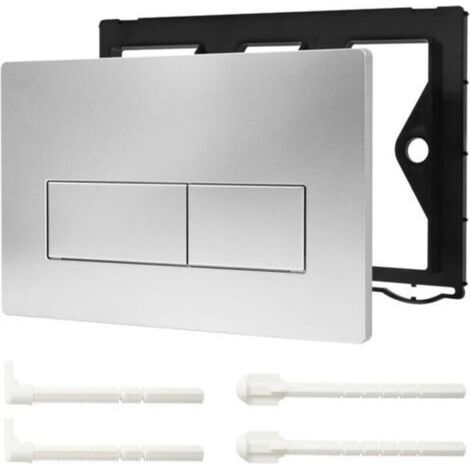 Plaque de commande de chasse d'eau encastrée, plaque de commande de chasse d'eau à double chasse, compatible avec GEBERIT SIGMA01 UP300/320, 115.770.11.5 (Argent) (1/4)