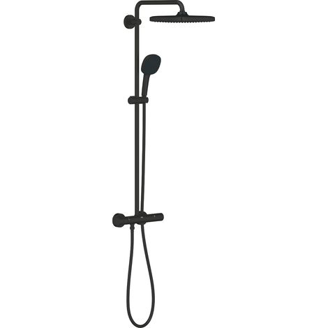 Vitalio Comfort 250 colonne de douche thermostatique + douche de tête + douchette 2 jets, noir mat (G266972431)