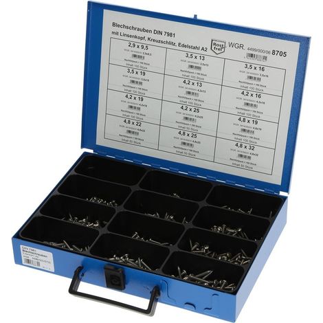 Boîte d’assortiment vis Parker en inox
