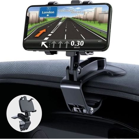 Leytn® Support de téléphone Voiture Multifonction pour Tableau de Bord Rotatif à 360° pour smartphones de 4 à 6.8 Pouces (1/4)