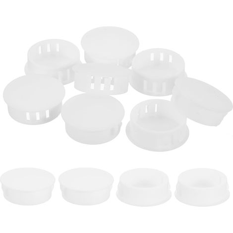 12Pcs Bouchon de Trou en Nylon, 27.5-28mm Diamètre de Trou Bouchon d'étanchéité Rond Souple et Flexible de Verrouillage Bouchons en Caoutchouc pour Bouteille, Tuyau, Cuisine, Blanc (1/5)