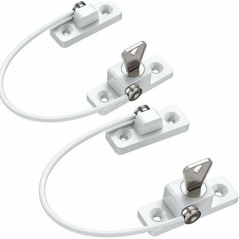 Sécurité Fenêtre Enfant,2pcs Protection Fenetre Enfant en Alliage de Zinc Bloque Fenetre Securite Enfant PVC avec Vis et Clés, parfaits pour Portes Fenêtres-Blanc (1/5)