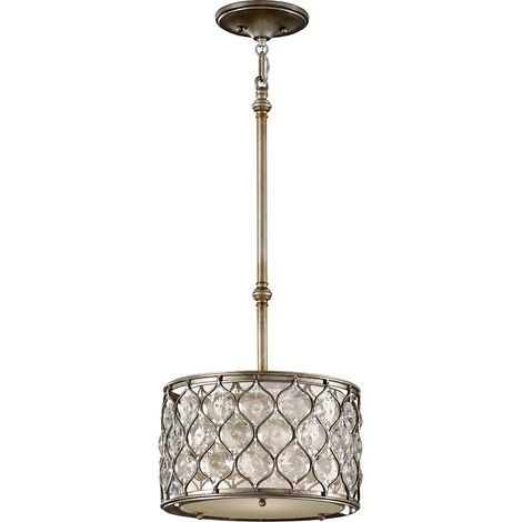 Elstead Lucia - Suspension cylindrique à 1 ampoule au plafond, argent poli, E27 (1/4)