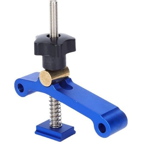 Aluminium-T-Zwingen, 16,2 cm lang x 3,2 cm breit, für Holzbearbeitung und zum Spannen – Hochfeste Aluminiumlegierung 6063 – Fein sandgestrahlt und eloxiert – Blau (1/3)
