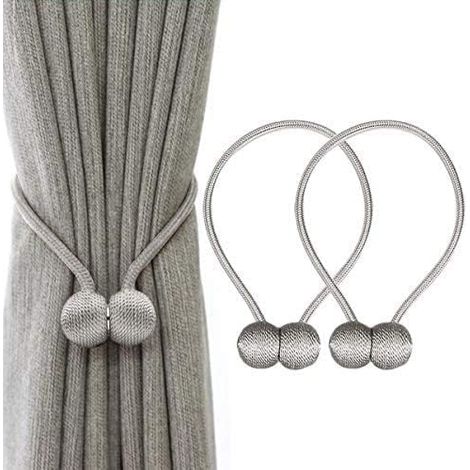 Lot de 2 attaches magnétiques pour rideaux, clips et boucles tressées pour la décoration de la maison et du bureau