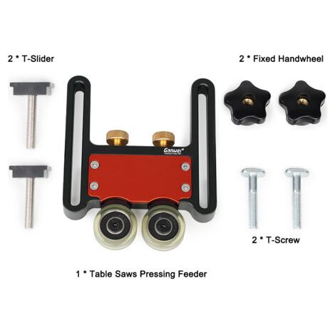 DEESSE SHOP-Rouleau d'alimentation à roulement pour scies de table en alliage d'aluminium, guide de pression, roue de fixation pour rails en T, guide de travail du bois. (1/5)
