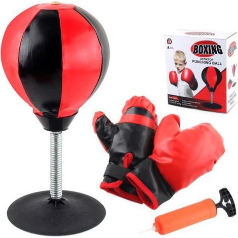 le noir - Sac de boxe avec support pour enfants de 3 à 10 ans, sac de boxe avec support, ensemble de sacs de (1/4)