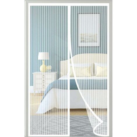 Coavas – Moustiquaire porte fenêtre magnétique 120x210 cm Lot de 2 – Maille ultra fine adhésive – Installation sans perçage – Garde l'air frais intérieur