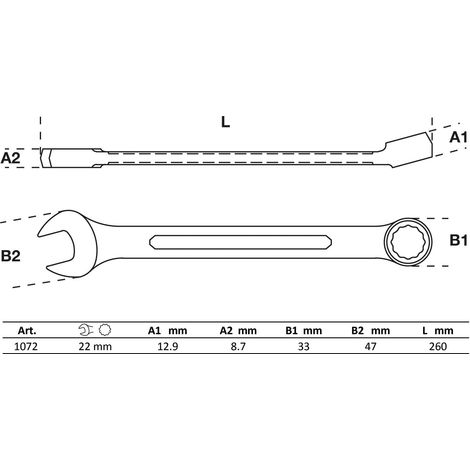 BGS Maul-Ringschlüssel SW 22 mm - 1072 (1/4)