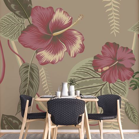 Papier peint panoramique - Fleurs - 260 cm x 260 cm (1/4)