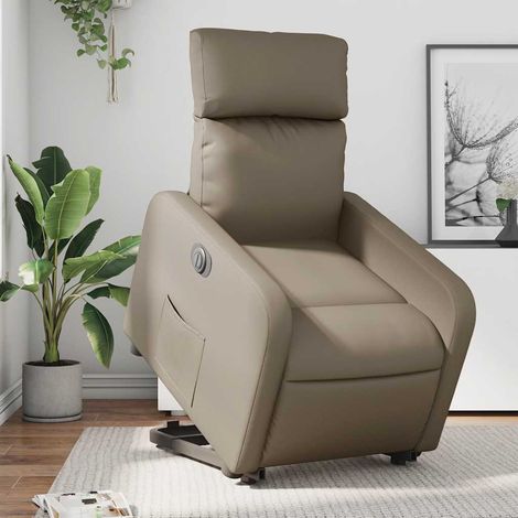 Relaxsessel mit Aufstehhilfe Elektrisch Cappuccino Kunstleder