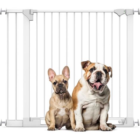 Bettacare SafeStep Dog Gate, White, 110cm - 117cm, Extra Low Walkthough, 81cm Extra Wide Doorway, Extra Wide Pet Gate