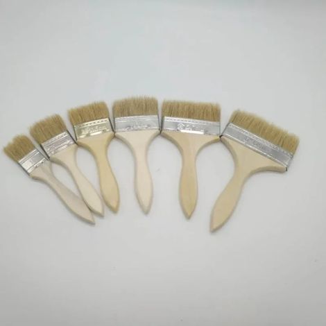 Brush À Peindre - Manche En Bois - Poils Souples - Pour Murs Meubles Et Barbecue - 1 Pièce - Disponible En 1 2 4 5 6 8 Pouces (1/5)