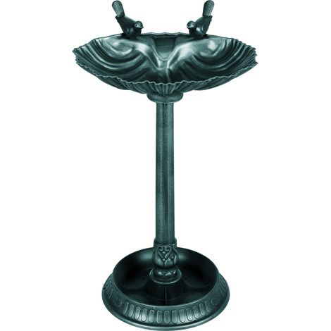 Vogeltränke Stehend, Vogelbad aus Kunststoff, frostsicher Vogelbecken, Winterfest Wassertränke für Wildvögel, Wasserschale, Wasserstelle für Garten Terrasse Balkon 49,5 x 38 x 81 cm, Dunkelgrün Aosom