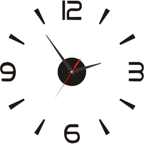 Horloge murale bricolage 40 cm petite noire moderne Simple Style européen silencieux acrylique sans cadre 3D (1/5)