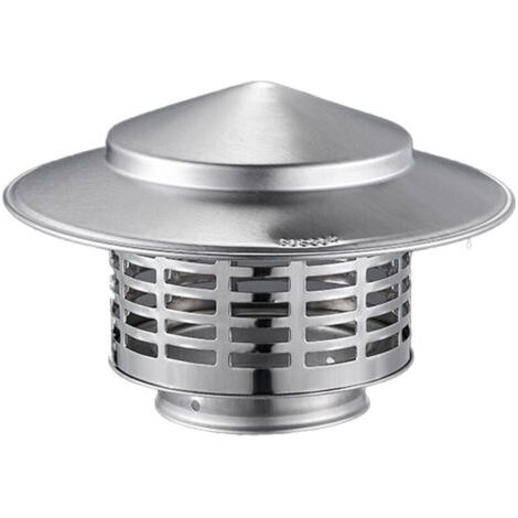 Chapeau de cheminée en acier inoxydable - Protection contre la pluie pour poêle à bois toutes saisons (1/4)