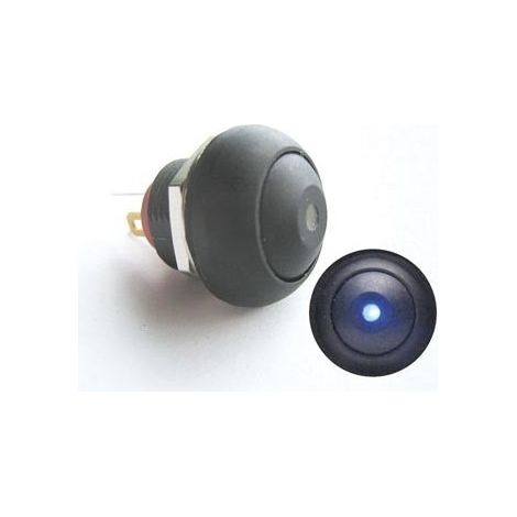 Bouton-poussoir Miniature Unipolaire à Led Bleue Off-(on)