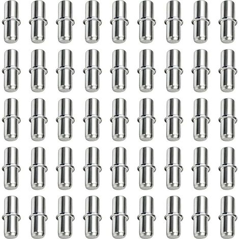 Lot de 100 supports d'étagères, 5 x 16 mm, avec anneau de sécurité, pour étagères, penderie et bibliothèques, supports d'étagères, supports de sol, support de meubles (1/5)