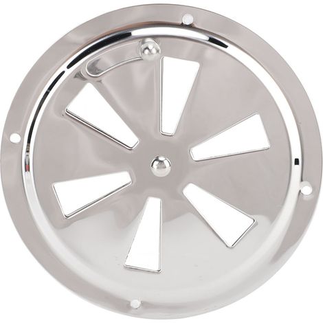 Plaque de Ventilation de cabine, couvercle de Ventilation rond en acier inoxydable de qualité Marine avec bouton latéral pour bateau Yacht RV 5 pouces (1/5)