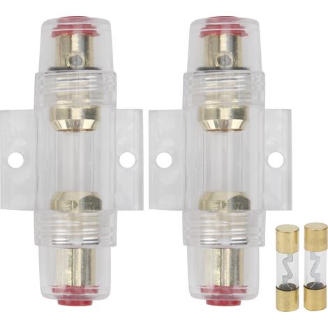 2Pcs porte-fusible audio auto AGU avec fusibles 60A 80A, compatible fil 4-6-8 AWG, 12-24V, pour installation sonore véhicule (1/5)