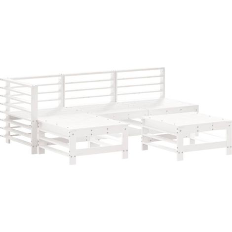 Maison Exclusive - Juego de sofás de jardín 5 piezas madera maciz (1/5)