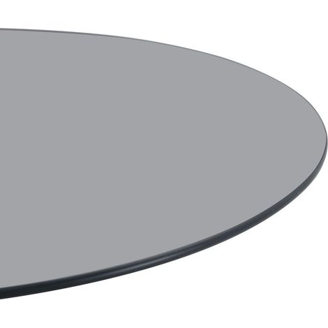 Table basse plateau en verre trempé socle stable forme ronde style moderne élégant format compact (1/5)
