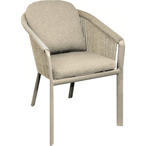 PROLOISIRS Fauteuil repas - BELLADONE - Crème naturel - Aluminium époxy et rope