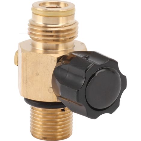 Adaptateur de remplissage pour bouteille de CO2 G1/2 14, pression maximale 5000 psi, laiton, M18x1,5, valve de remplissage pour bouteille de CO2, noir (1/5)