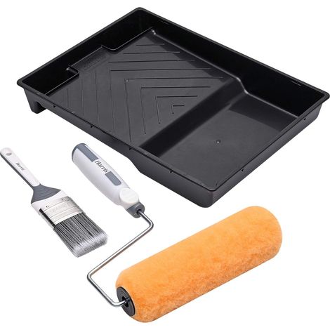 Harris 102082001 Exterior, 1 x Plateau, cadre, 1 x 9 manchons de rouleau, 1 x 2 pinceaux de maconnerie (1/2)