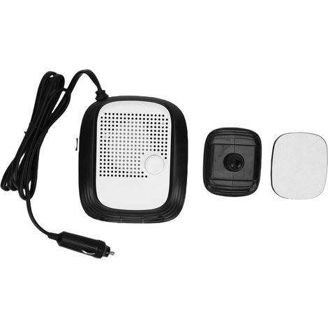 Chauffage Auto 120 W avec Rotation 360°, Dégivreur & Désembueur Rapide Réglable – Noir/Blanc (1/5)