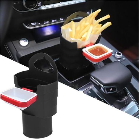 Porte-Gobelets à Frites pour Voiture, Porte-Frites en Plastique avec Support De Sauce pour Voiture, Support à Frites en Plastique pour Voiture (1/4)