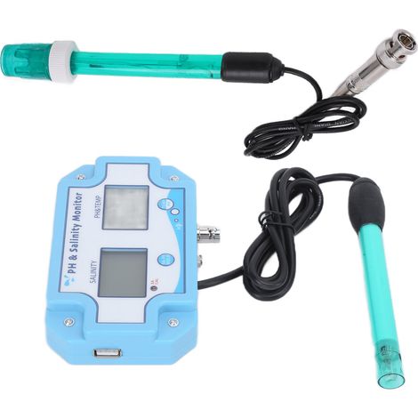 PH‑2987 3-in-1 Online-pH-, Salzgehalts- und Temperaturmessgerät – Wasserqualitätsmonitor und -analysator für Aquarien (EU-Stecker, 230–240 V) (1/5)