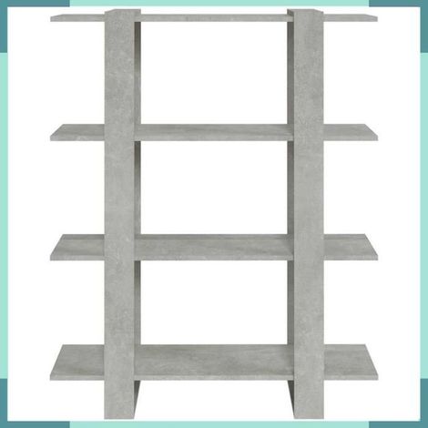 811542 Bibliothèque/Séparateur de pièce Gris béton 100x30x123,5 cm (1/5)