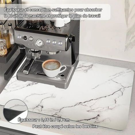 Tapis Egouttoir Vaisselle - 60 x 40 cm - En Terre De Diatomée Et Caoutchouc Antidérapant - Pour Évier Cuisine Machine À Café - 1 Pièce (1/5)